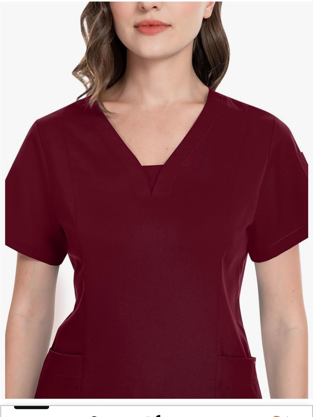 Niaahinn Women's V-Neck Scrub Top & Jogger Pants Set - Burgundy NWOT - Picture 2 of 6